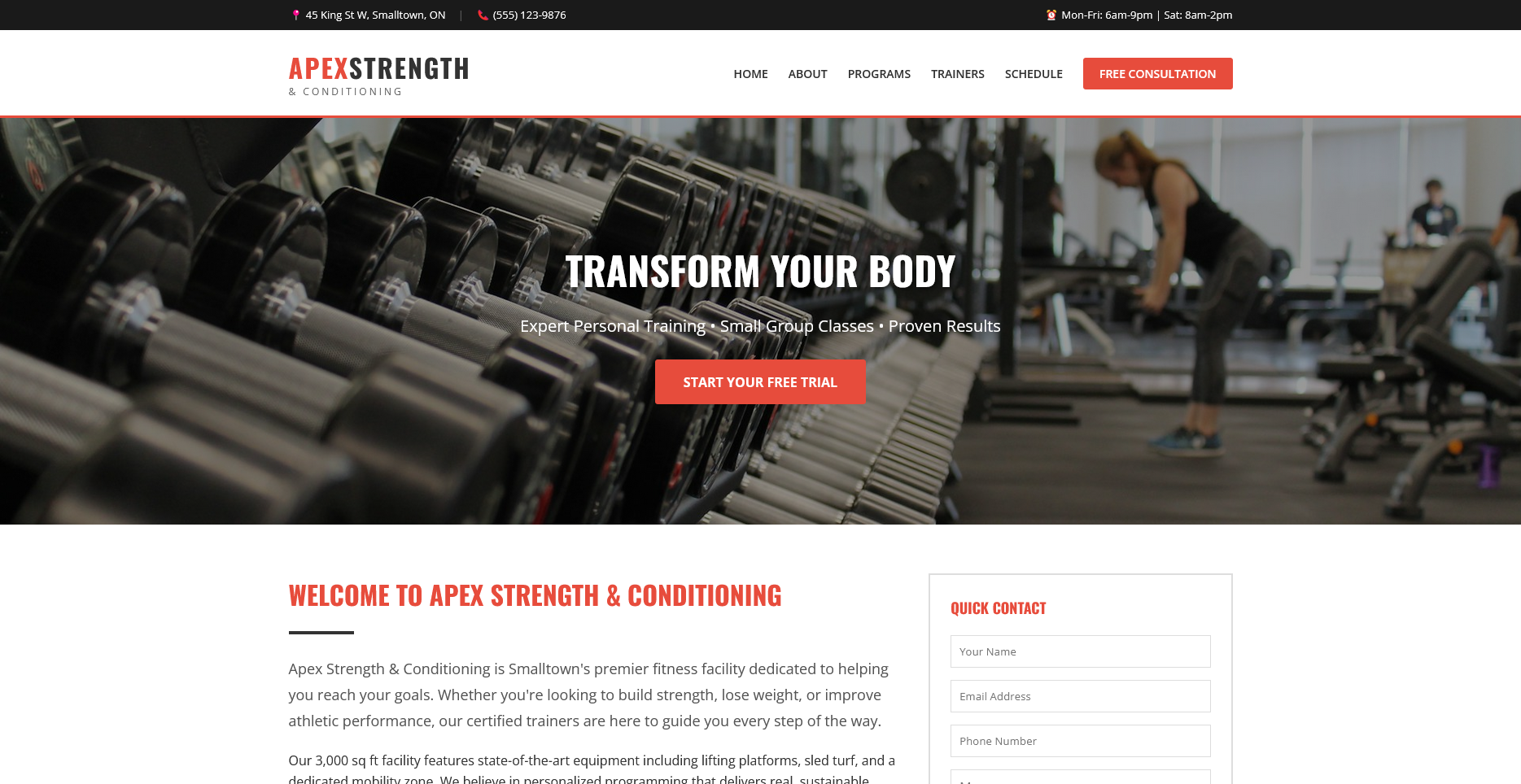 Apex Strength & Conditioning — Fitness Studio